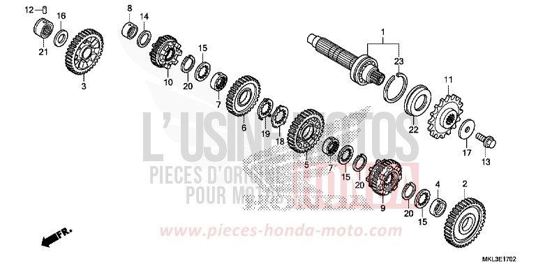TRANSMISSION (COUNTERSHAFT) (NC750XD) for NC750XD MAT PEARL GLARE WHITE (NHB54) from 2019