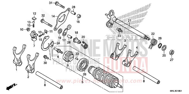 GEARSHIFT DRUM (NC750XD) for NC750XD MAT PEARL GLARE WHITE (NHB54) from 2019