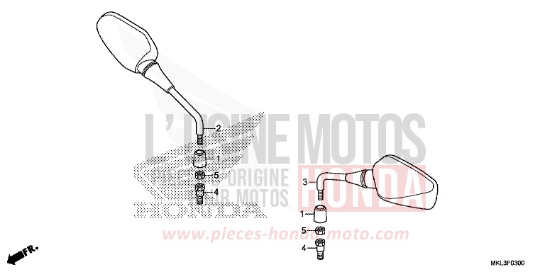 MIRROR for NC750XD MAT PEARL GLARE WHITE (NHB54) from 2019