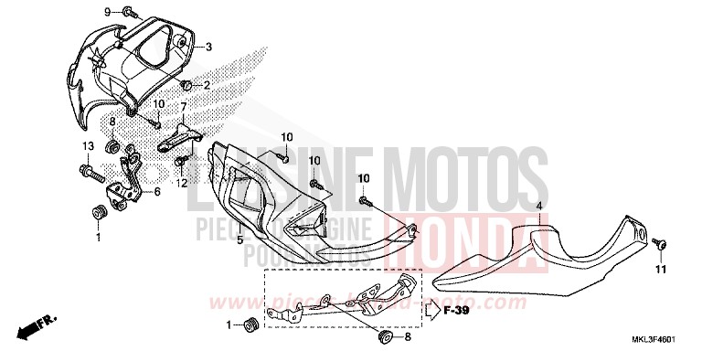 UNDER COWL (NC750XD) for NC750XD MAT PEARL GLARE WHITE (NHB54) from 2019