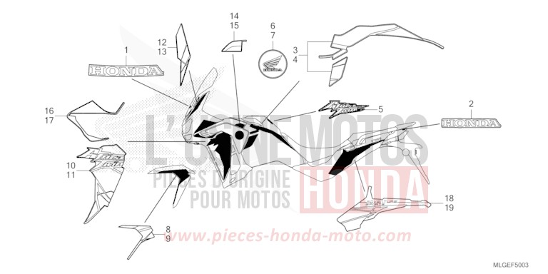 MARK/STRIPE (4) for CRF1100D PEARL GLARE WHITE (NHB53H) from 2023