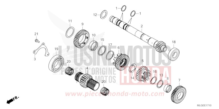 TRANSMISSION (MAINSHAFT) (DCT) for CRF1100D MAT IRIDIUM GRAY METALLIC (NHC64) from 2023
