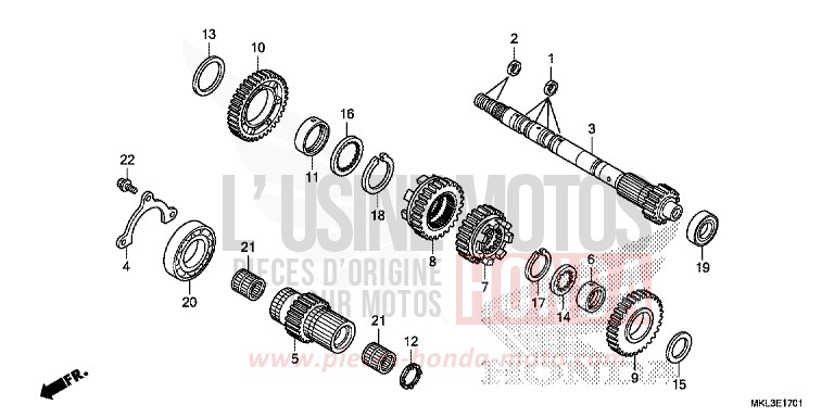 TRANSMISSION (MAINSHAFT) (NC750XD) for NC750XD CANDY CHROMOSPHERE RED (R381) from 2020