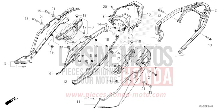 SIDE COVER/REAR CARRIER (2) for CRF1100D MAT IRIDIUM GRAY METALLIC (NHC64) from 2023