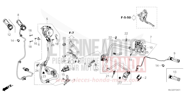 SWITCH/CABLE (DCT) for CRF1100D PEARL GLARE WHITE (NHB53H) from 2023