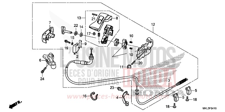 PARKING BRAKE LEVER for NC750XD CANDY CHROMOSPHERE RED (R381) from 2020