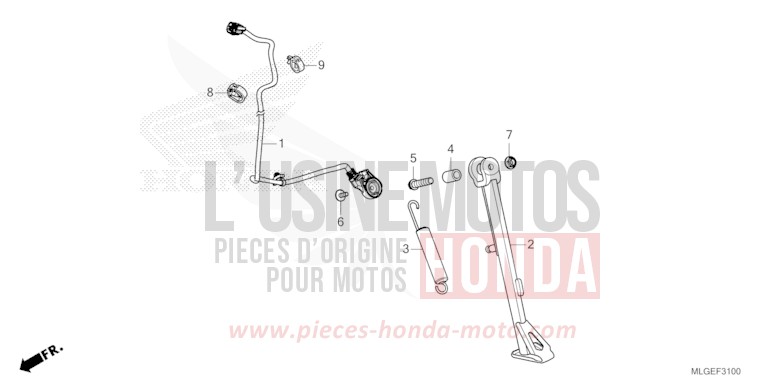 SIDE STAND for CRF1100D PEARL GLARE WHITE (NHB53H) from 2023