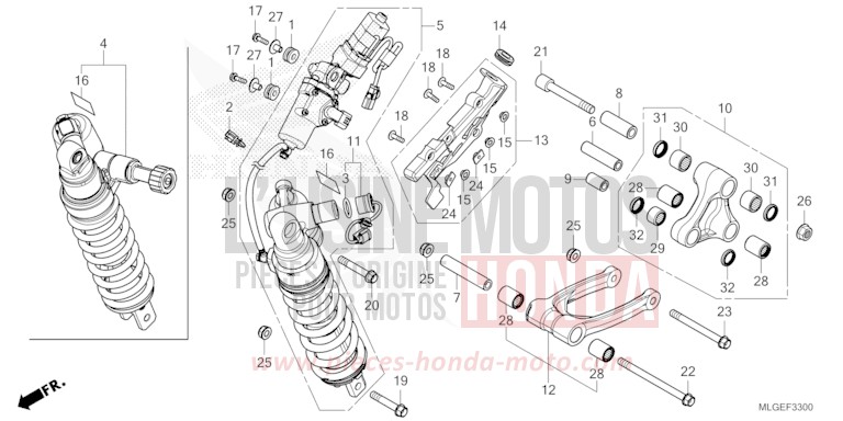 REAR CUSHION for CRF1100D MAT IRIDIUM GRAY METALLIC (NHC64) from 2023