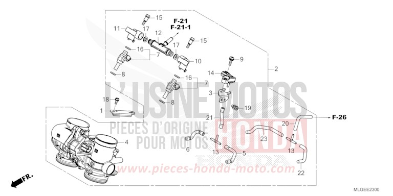 CORPO FARFALLATO per CRF1100D GRAND PRIX RED (R380B) del 2023