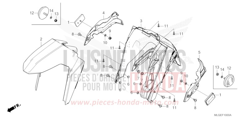 PARAFANGO ANTERIORE per CRF1100D GRAND PRIX RED (R380B) del 2023