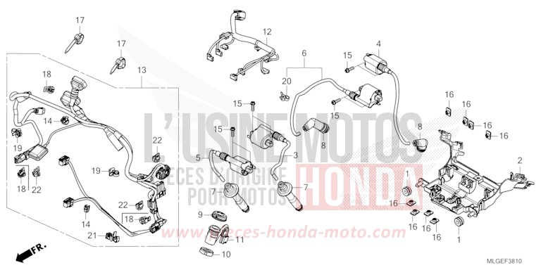 SUB HARNESS/IGNITION COIL for CRF1100D GRAND PRIX RED (R380B) from 2023