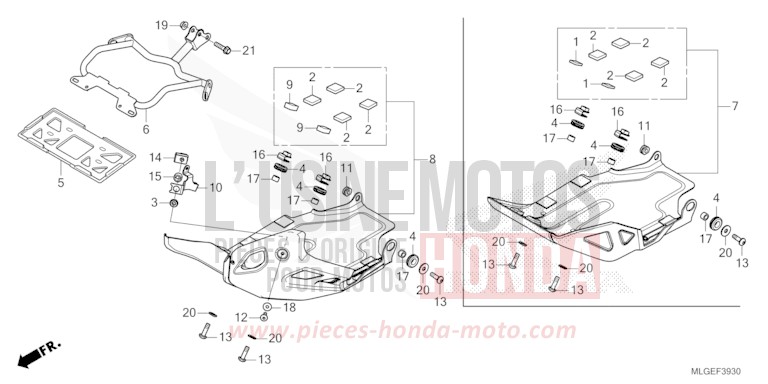 PIASTRA PARASASSI per CRF1100D GRAND PRIX RED (R380B) del 2023