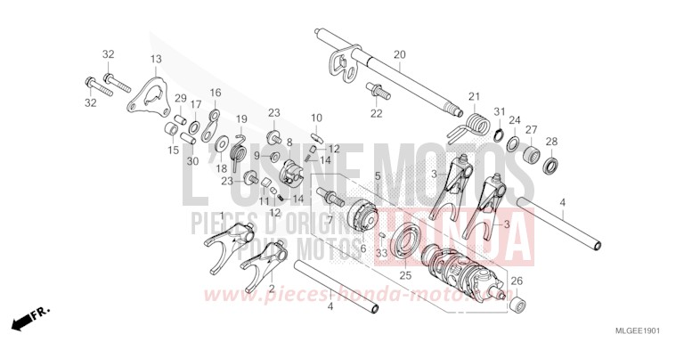GEARSHIFT DRUM (CRF1100D/D2/D4/DL2/DL4) for CRF1100D GLINT WAVE BLUE METALLIC (B197X) from 2023