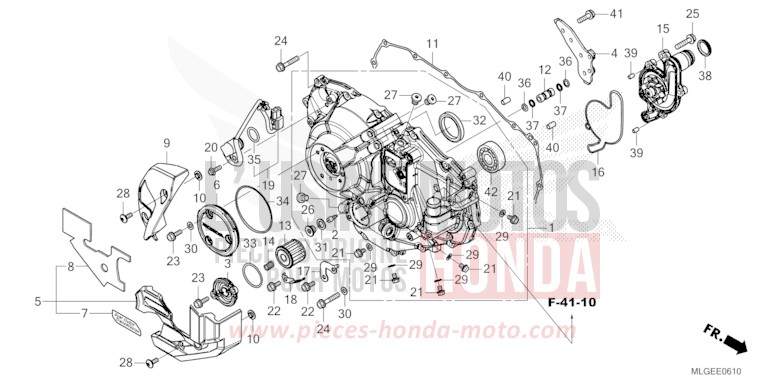 RIGHT CRANKCASE COVER (CRF1100D/D2/D4/DL2/DL4) for CRF1100D MAT BALLISTIC BLACK METALLIC (NHA86) from 2023