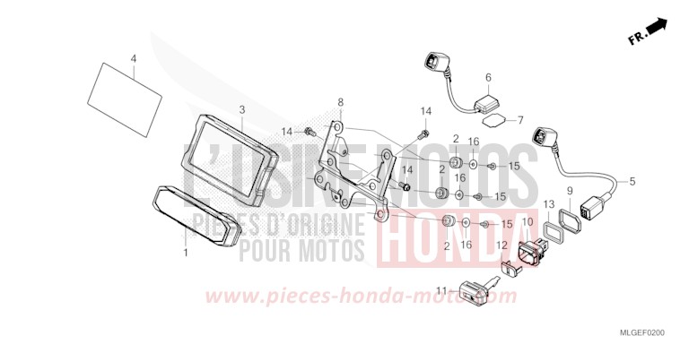 METER for CRF1100D MAT BALLISTIC BLACK METALLIC (NHA86) from 2023