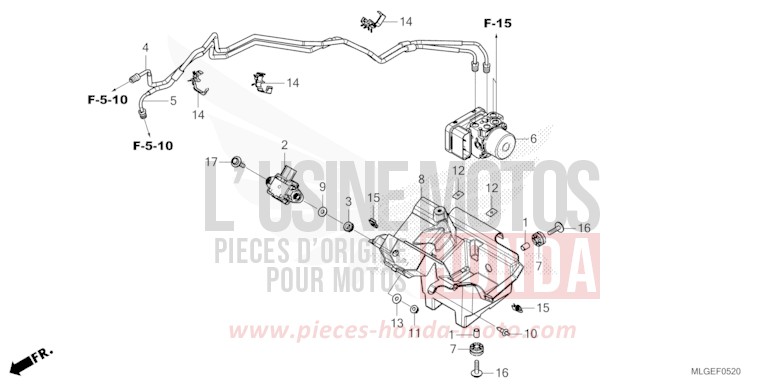 MODULATORE ABS per CRF1100D MAT BALLISTIC BLACK METALLIC (NHA86) del 2023