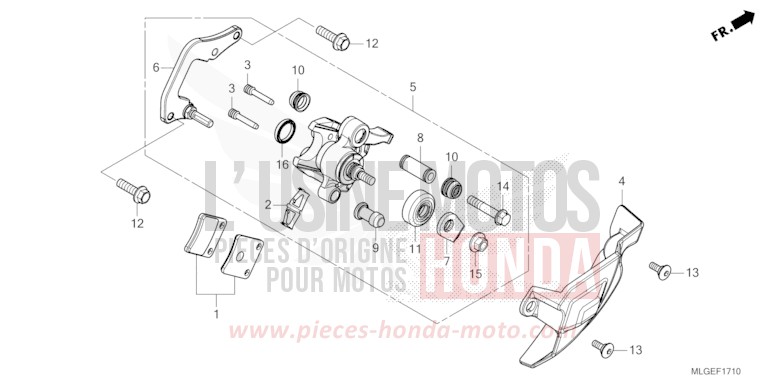 PARKING BRAKE CALIPER for CRF1100D MAT BALLISTIC BLACK METALLIC (NHA86) from 2023