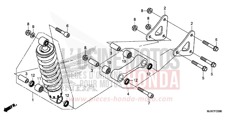 REAR CUSHION for CB500F ROSS WHITE (NH196) from 2016