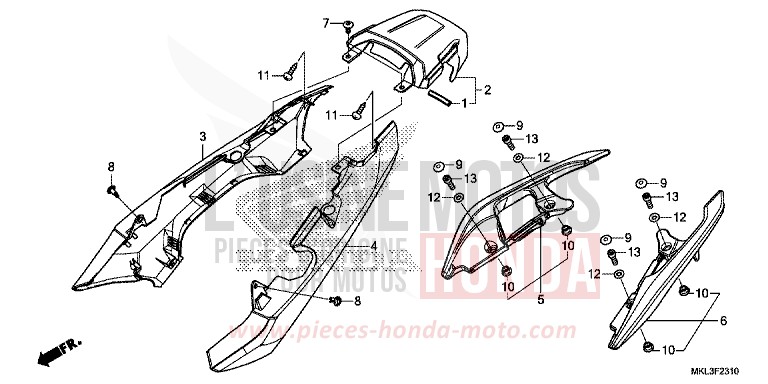 SEAT COWL for NC750XD GLINT WAVE BLUE METALLIC (B197) from 2020