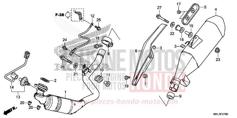 EXHAUST MUFFLER for NC750XD GLINT WAVE BLUE METALLIC (B197) from 2020