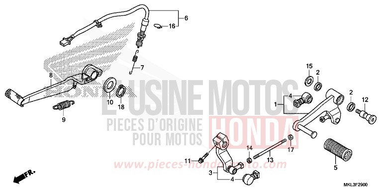 PEDAL for NC750XD GRAPHITE BLACK (NHB01) from 2020