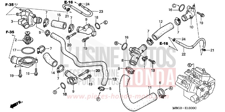 THERMOSTAT/TUYAU D'EAU for   from 