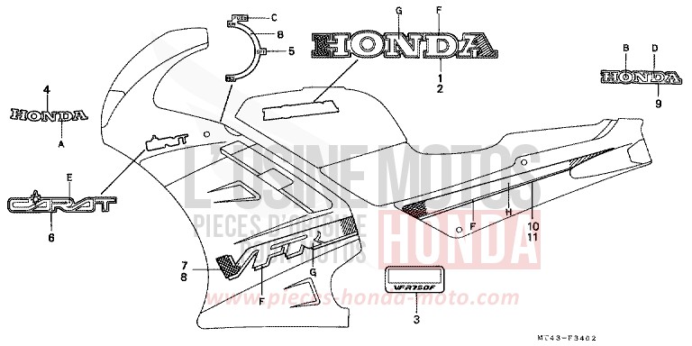 RAYURE/MARQUE (3) (VFR750FN) for   from 