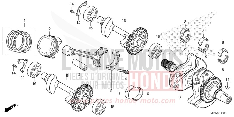 CRANKSHAFT/PISTON for NC750XD GLINT WAVE BLUE METALLIC (B197) from 2021