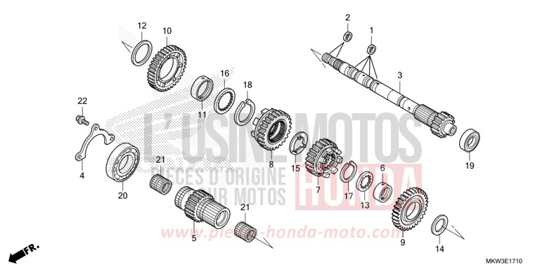 TRANSMISSION (MAINSHAFT) (NC750XD) for NC750XD GLINT WAVE BLUE METALLIC (B197) from 2021