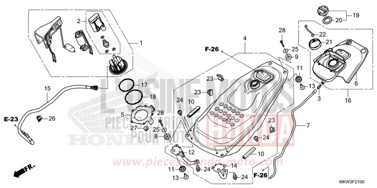 FUEL TANK/FUEL PUMP for NC750XD GLINT WAVE BLUE METALLIC (B197) from 2021