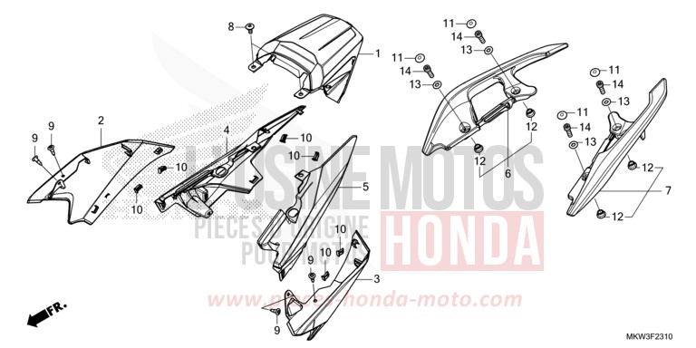 SEAT COWL for NC750XD GLINT WAVE BLUE METALLIC (B197) from 2021