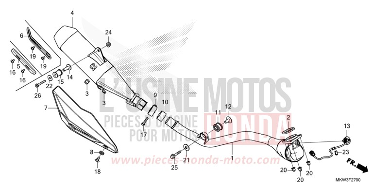 EXHAUST MUFFLER for NC750XD GLINT WAVE BLUE METALLIC (B197) from 2021