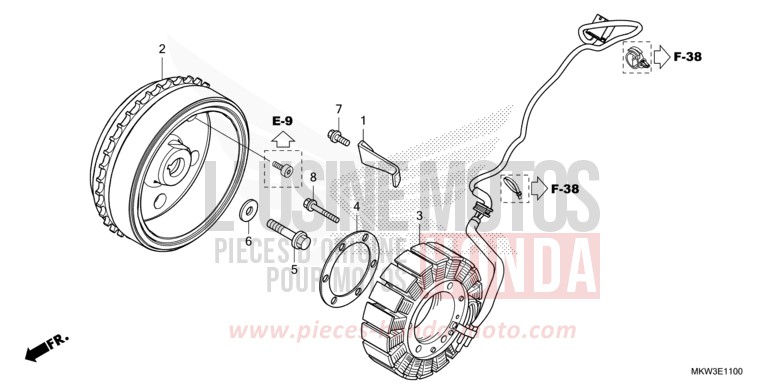 GENERATOR for NC750XD GRAND PRIX RED (R380) from 2021