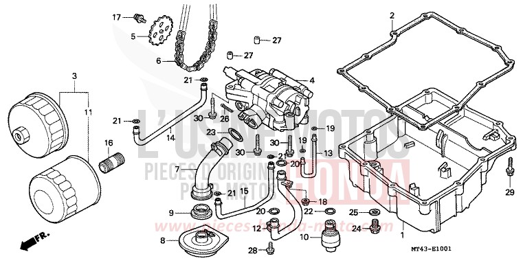 FILTRE A HUILE/POMPE A HUILE (VFR750FR/FS/FT/FV) for   from 