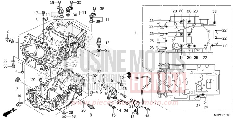 CRANKCASE for NC750XD GRAND PRIX RED (R380) from 2021