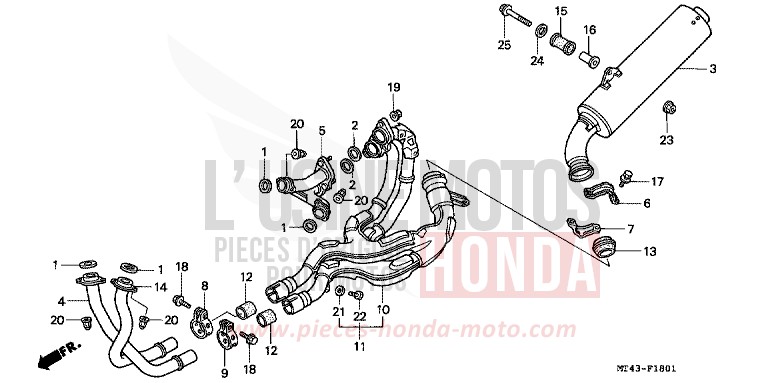 SILENCIEUX D'ECHAPPEMENT (VFR750FR/FS/FT/FV) for   from 