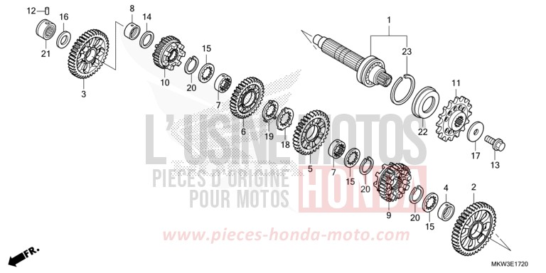 TRANSMISSION (COUNTERSHAFT) (NC750XD) for NC750XD GRAND PRIX RED (R380) from 2021