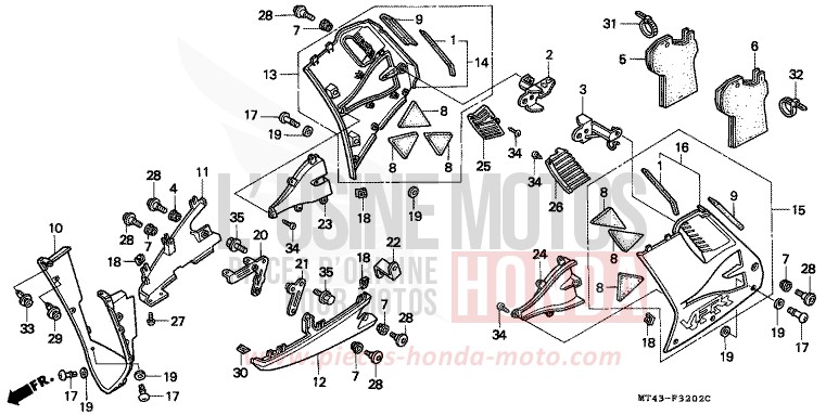 CAPOT INFERIEUR (VFR750FR/FS/FT/FV) for   from 