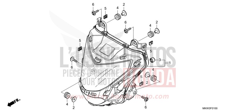 HEADLIGHT for NC750XD GRAND PRIX RED (R380) from 2021