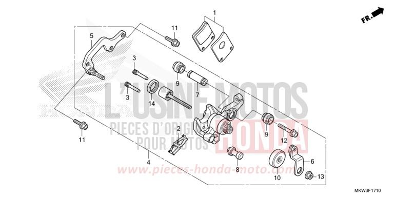 PARKING BRAKE CALIPER for NC750XD GRAND PRIX RED (R380) from 2021