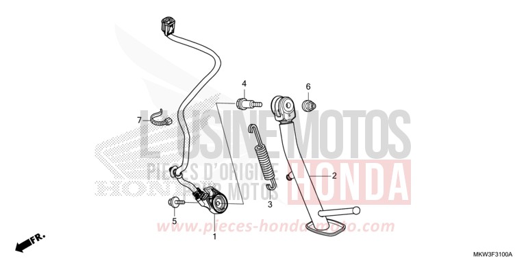 SIDE STAND for NC750XD GRAND PRIX RED (R380) from 2021