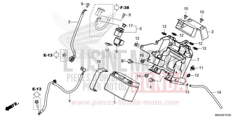 BATTERY for NC750XD GRAND PRIX RED (R380) from 2021