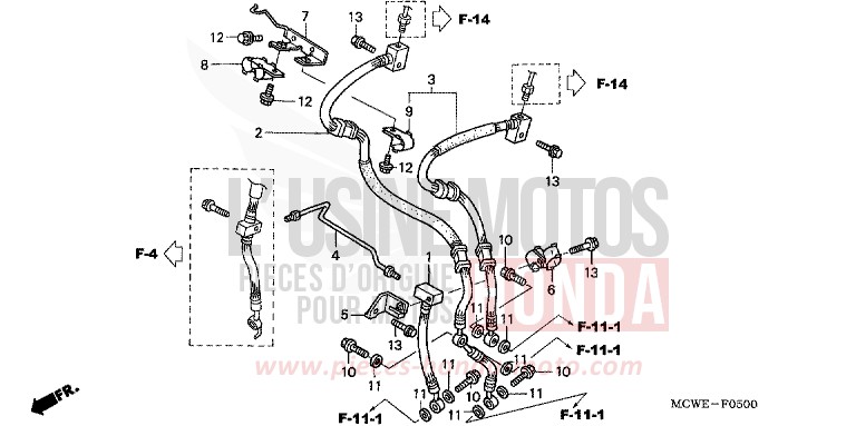 DURITE FREIN AVANT (VFR800) for   from 