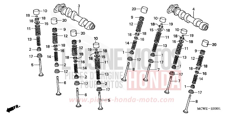 ARBRE A CAMES/SOUPAPE (ARRIERE) for   from 