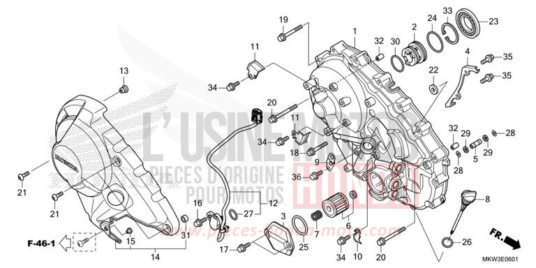 RIGHT CRANKCASE COVER (NC750XD) for NC750XD MAT BALLISTIC BLACK METALLIC (NHA86) from 2021