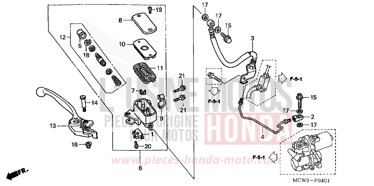 MAITRE-CYLINDRE FREIN AV. (VFR800A) for   from 