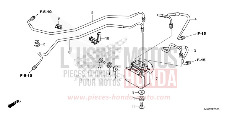 ABS MODULATOR/BRAKE PIPE for NC750XD MAT BALLISTIC BLACK METALLIC (NHA86) from 2021