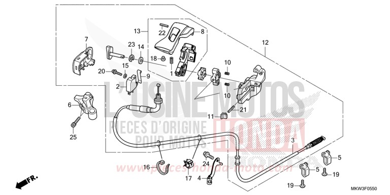 PARKING BRAKE LEVER for NC750XD MAT BALLISTIC BLACK METALLIC (NHA86) from 2021
