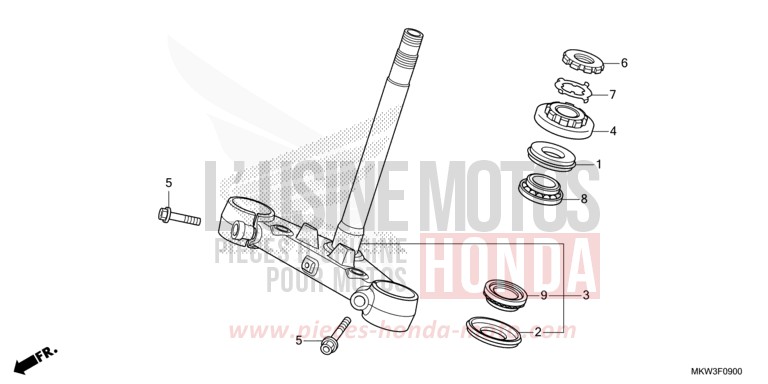 STEERING STEM for NC750XD MAT BALLISTIC BLACK METALLIC (NHA86) from 2021