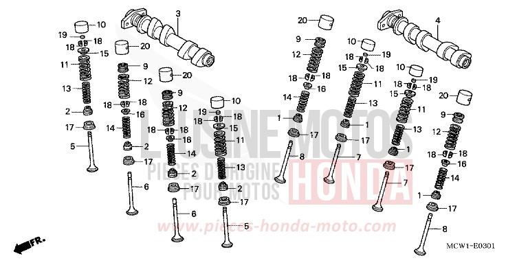 ARBRE A CAMES/SOUPAPE (ARRIERE) for   from 